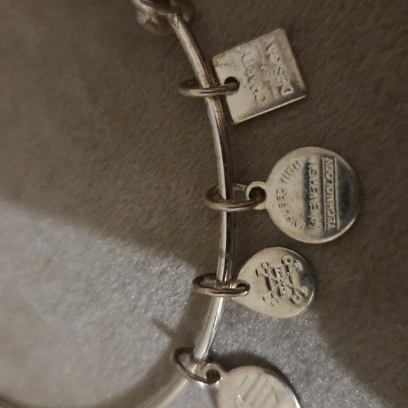 Alex and Ani Silver Bracelet with Red Heart Charm - Picture 4 of 5